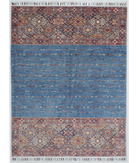 Hand Knotted Khurjeen Wool Rug 5' 0" X 6' 7" 5' 0" X 6' 7" (152 X 201) / Multi / Blue
