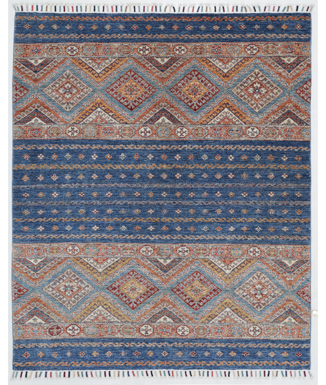 Hand Knotted Khurjeen Wool Rug 4' 11" X 6' 1" 4' 11" X 6' 1" (150 X 185) / Multi / Blue