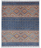 Hand Knotted Khurjeen Wool Rug 4' 11" X 6' 1" 4' 11" X 6' 1" (150 X 185) / Multi / Blue