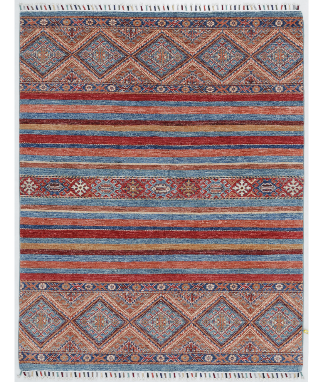 Hand Knotted Khurjeen Wool Rug 4' 9" X 6' 0" 4' 9" X 6' 0" (145 X 183) / Multi / Blue