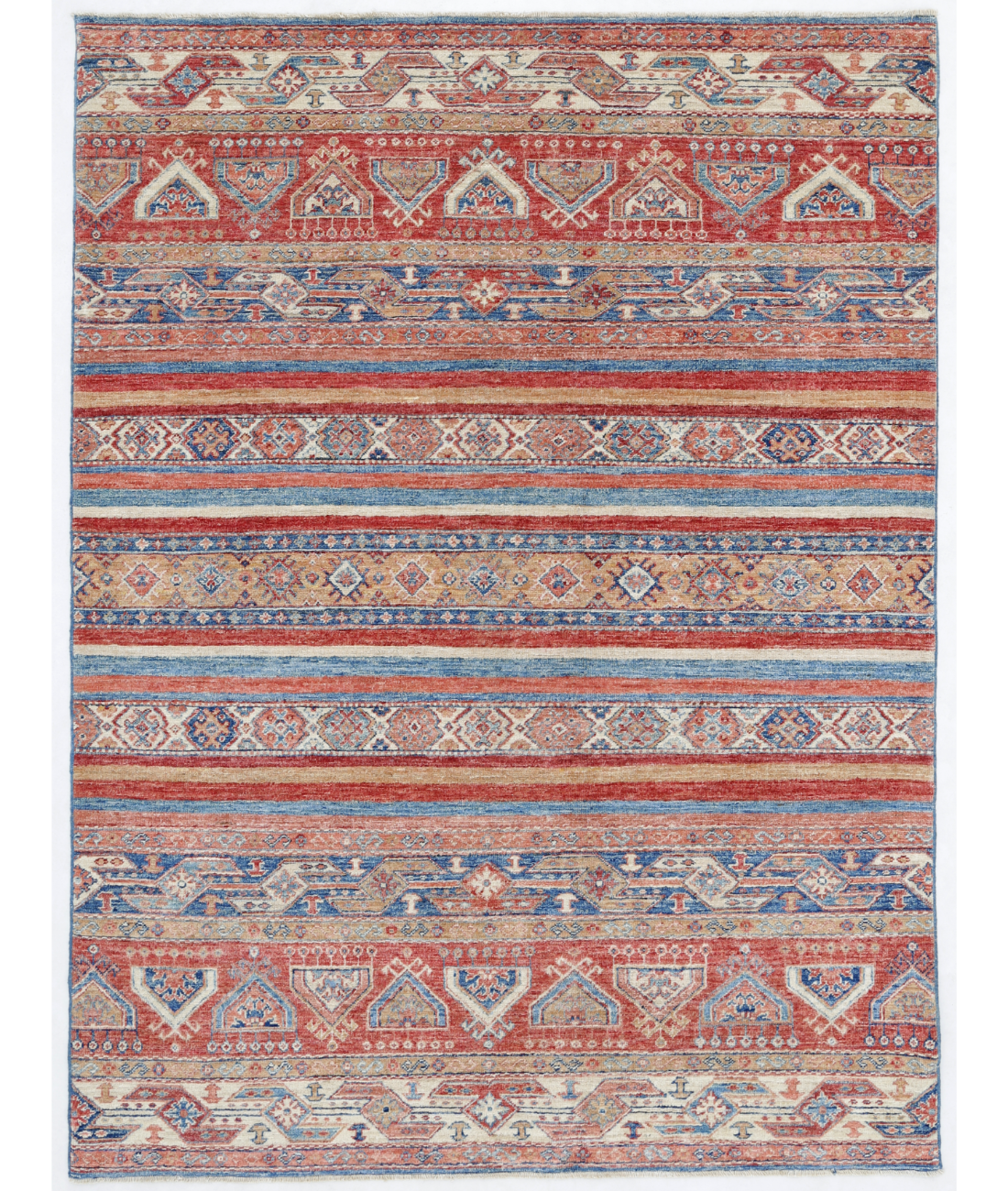 Hand Knotted Khurjeen Wool Rug 4' 11" X 6' 8" 4' 11" X 6' 8" (150 X 203) / Multi / Red