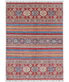 Hand Knotted Khurjeen Wool Rug 5' 9" X 7' 8" 5' 9" X 7' 8" (175 X 234) / Multi / Red