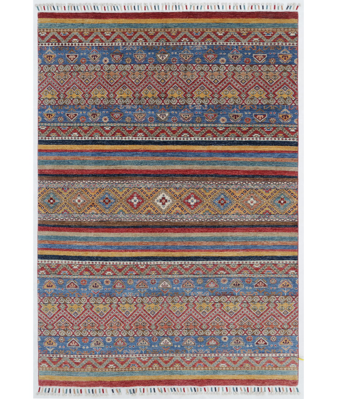 Hand Knotted Khurjeen Wool Rug 5' 6" X 8' 1" 5' 6" X 8' 1" (168 X 246) / Multi / Blue