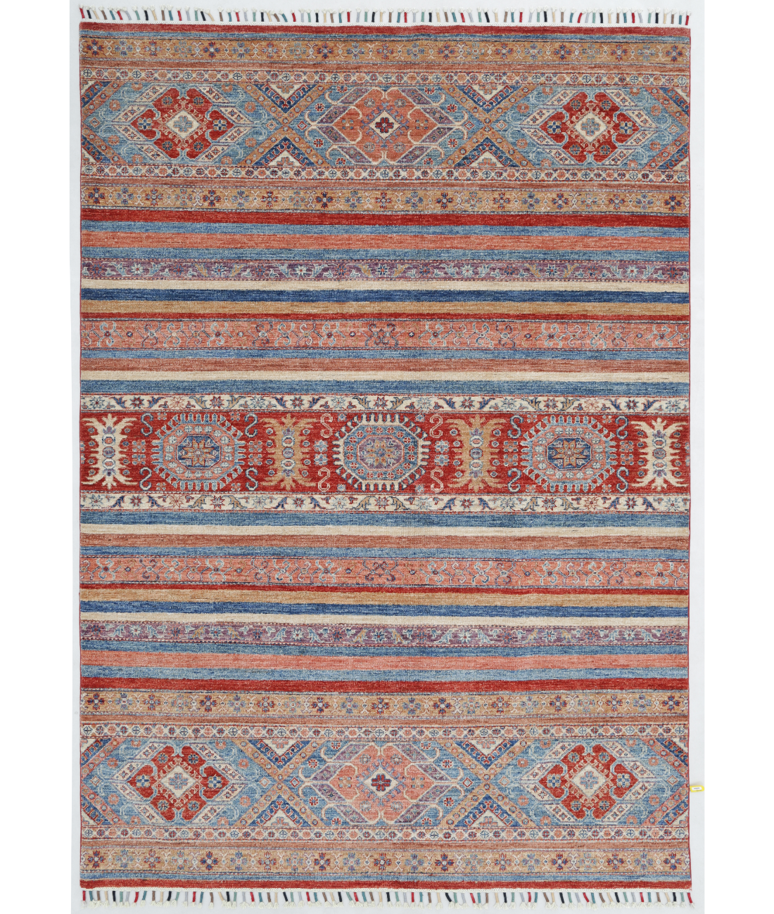 Hand Knotted Khurjeen Wool Rug 5' 8" X 7' 11" 5' 8" X 7' 11" (173 X 241) / Multi / Blue