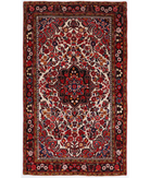 Hand Knotted Persian Lilian Wool Rug - 4'10'' x 8'2'' 4' 10" X 8' 2" ( 147 X 249 ) / Ivory / Blue