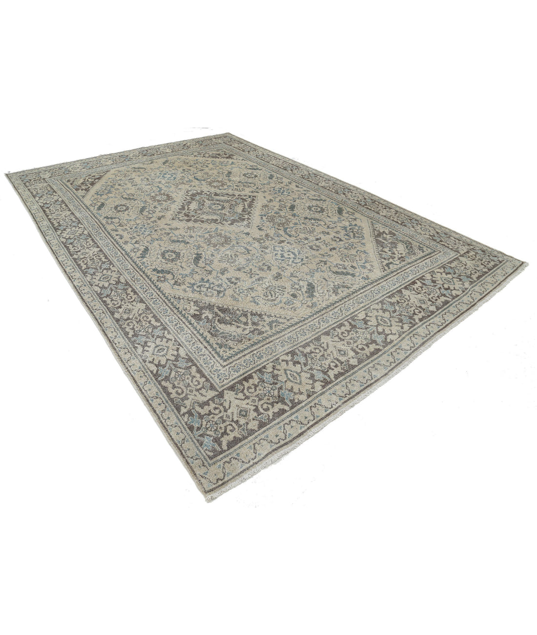 Mahal 8'8'' X 12'9'' Hand-Knotted Wool Rug 8'8'' x 12'9'' (260 X 383) / Ivory / Grey