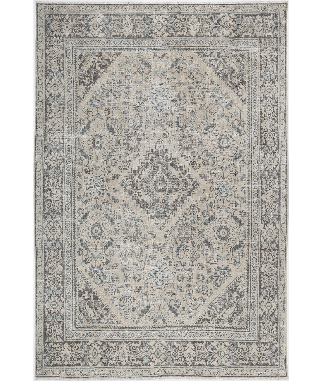 Mahal 8'8'' X 12'9'' Hand-Knotted Wool Rug 8'8'' x 12'9'' (260 X 383) / Ivory / Grey