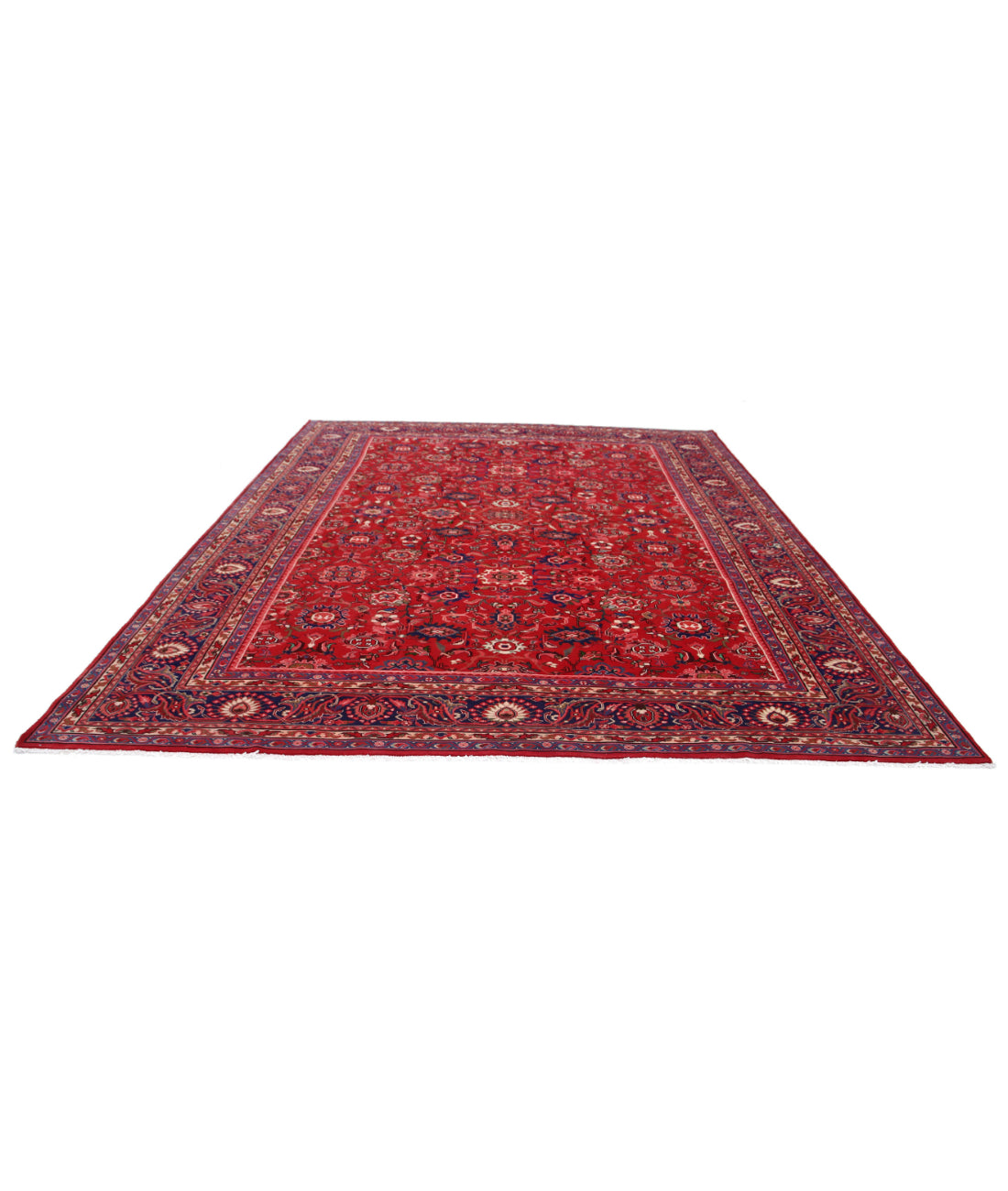 Mahal 10'2'' X 12'8'' Hand-Knotted Wool Rug 10'2'' x 12'8'' (305 X 380) / Red / Blue