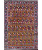 Malayer 5'4'' X 7'10'' Hand-Knotted Wool Rug 5'4'' x 7'10'' (160 X 235) / Gold / Blue