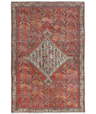 Malayer 3'9'' X 5'7'' Hand-Knotted Wool Rug 3'9'' x 5'7'' (113 X 168) / Rust / Grey