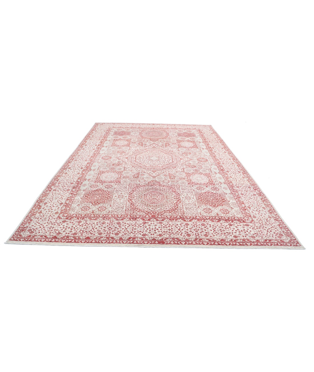 Mamluk 8'11'' X 12'8'' Hand-Knotted Wool Rug 8'11'' x 12'8'' (268 X 380) / Ivory / Red