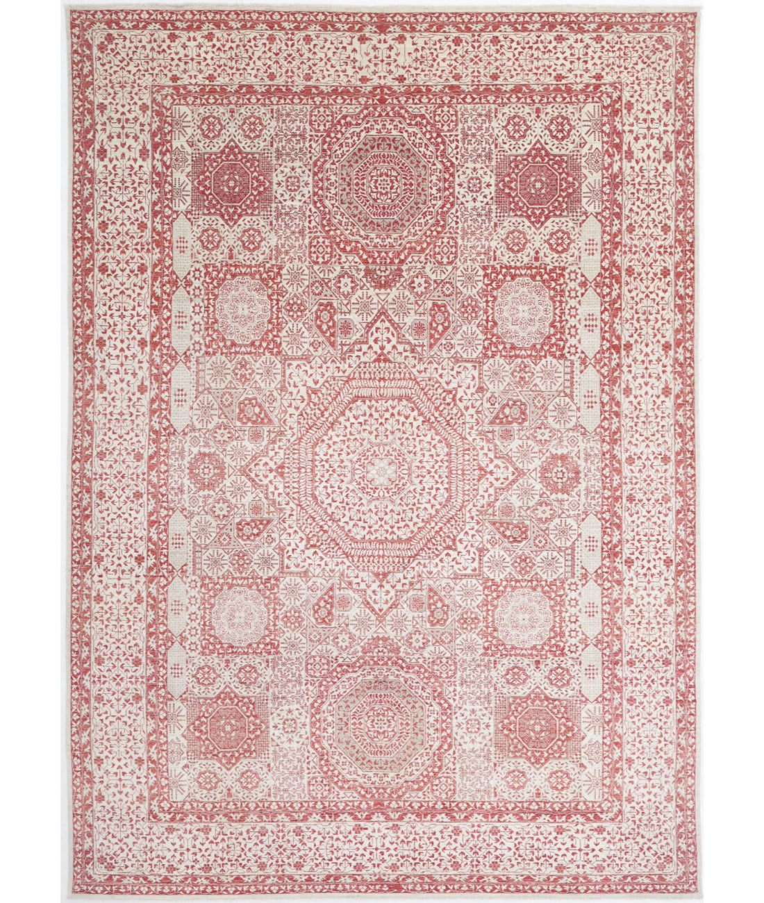 Mamluk 8'11'' X 12'8'' Hand-Knotted Wool Rug 8'11'' x 12'8'' (268 X 380) / Ivory / Red