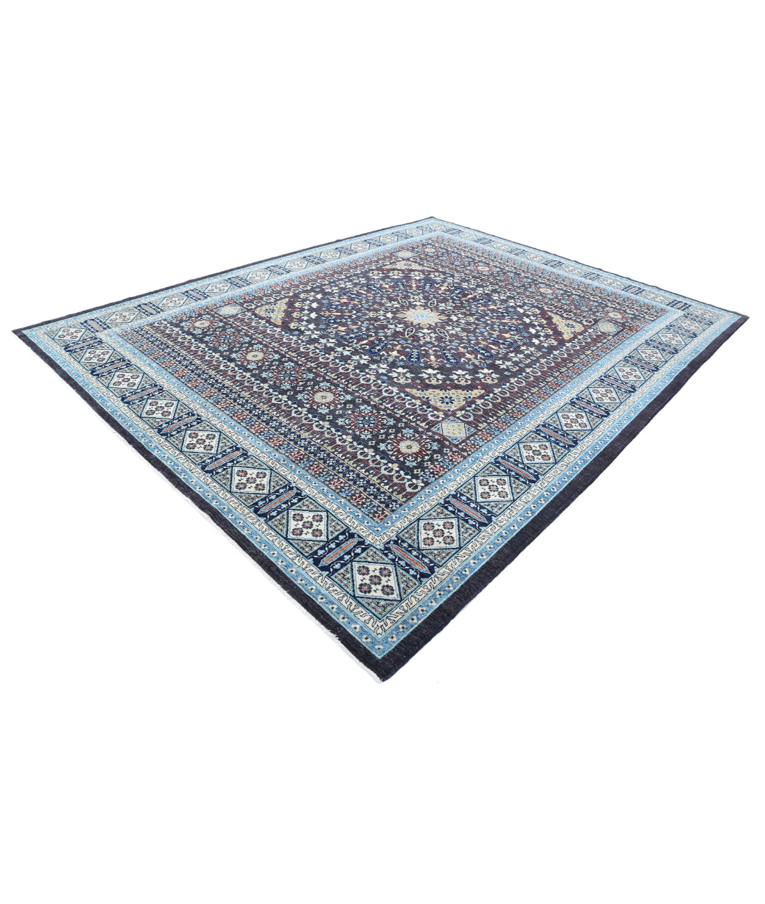 Mamluk 9'1'' X 11'9'' Hand-Knotted Wool Rug 9'1'' x 11'9'' (273 X 353) / Black / Blue