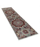 Mamluk 2'5'' X 9'8'' Hand-Knotted Wool Rug 2'5'' x 9'8'' (73 X 290) / Blue / Red