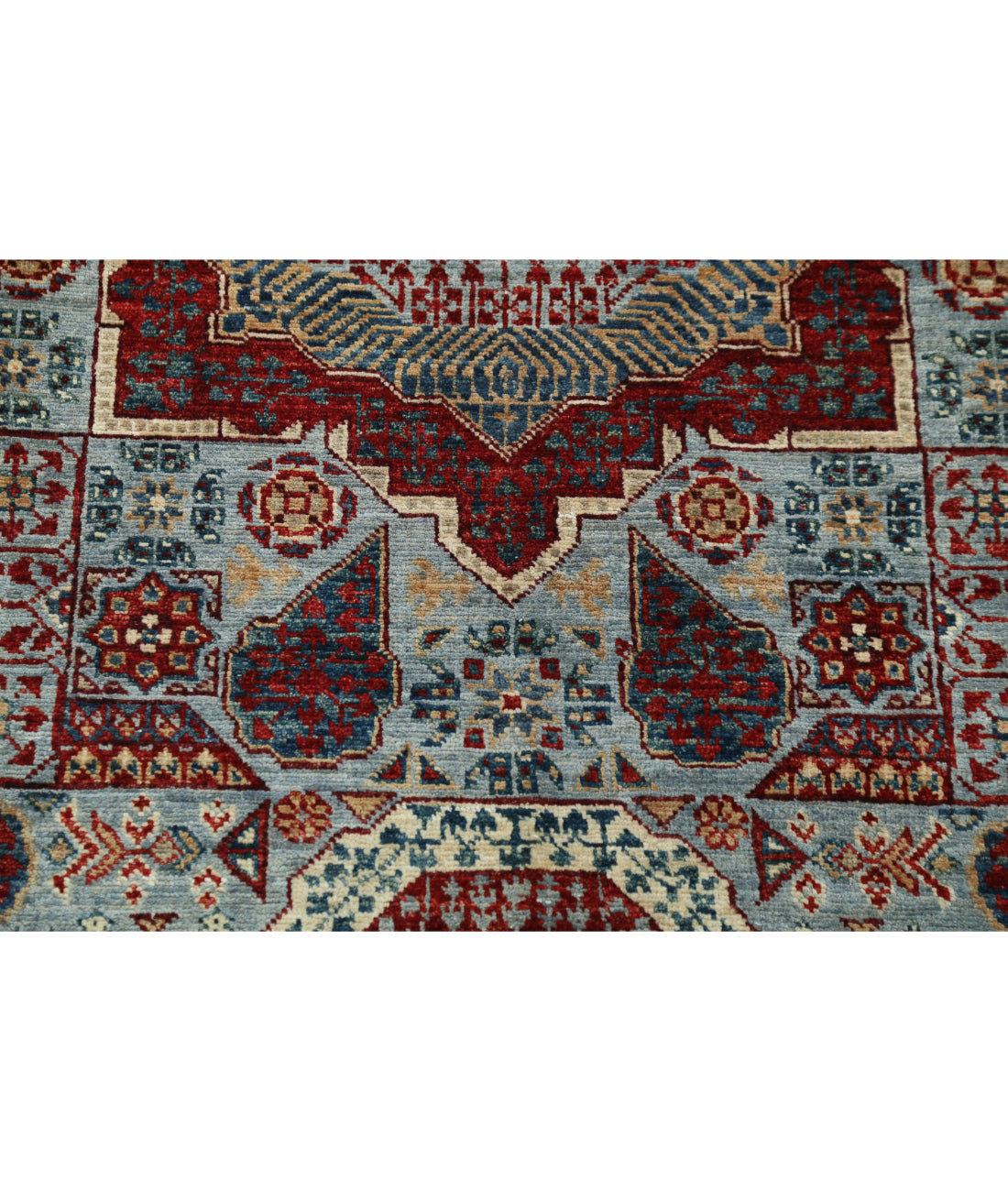 Mamluk 2'5'' X 9'8'' Hand-Knotted Wool Rug 2'5'' x 9'8'' (73 X 290) / Blue / Red