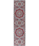 Mamluk 2'5'' X 9'8'' Hand-Knotted Wool Rug 2'5'' x 9'8'' (73 X 290) / Blue / Red