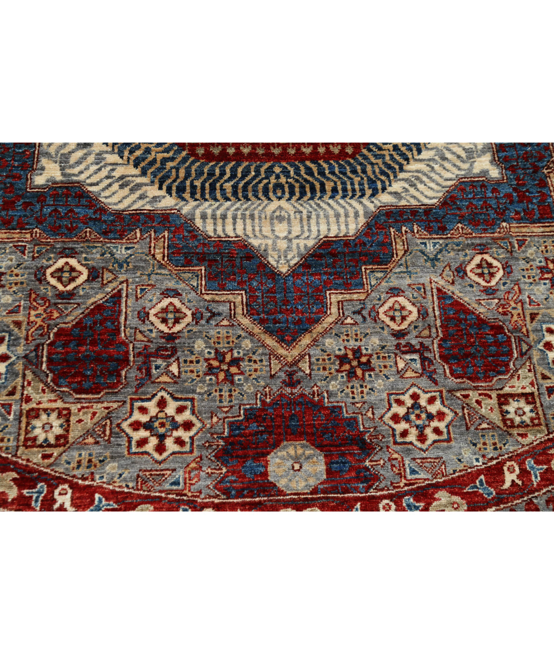 Mamluk 9'2'' X 9'3'' Hand-Knotted Wool Rug 9'2'' x 9'3'' (275 X 278) / Grey / Red