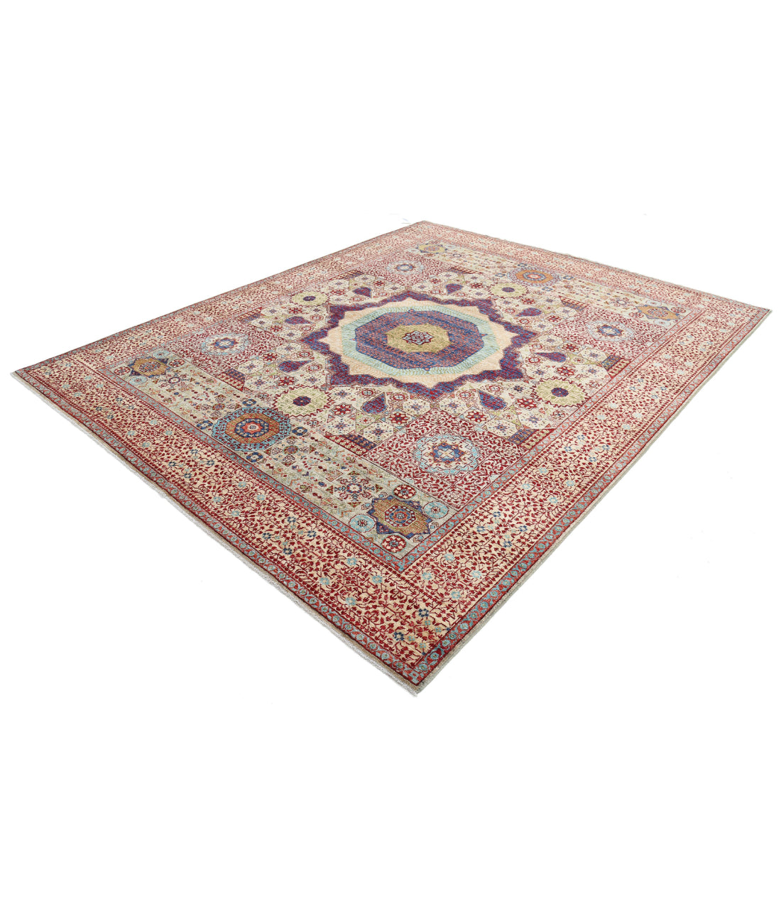 Mamluk 8'1'' X 10'0'' Hand-Knotted Wool Rug 8'1'' x 10'0'' (243 X 300) / Beige / Red