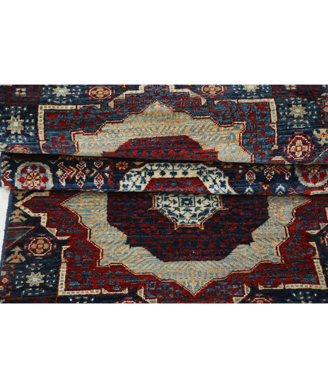 Mamluk 2'5'' X 22'4'' Hand-Knotted Wool Rug 2'5'' x 22'4'' (73 X 670) / Blue / Red