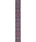 Mamluk 2'5'' X 22'4'' Hand-Knotted Wool Rug 2'5'' x 22'4'' (73 X 670) / Blue / Red