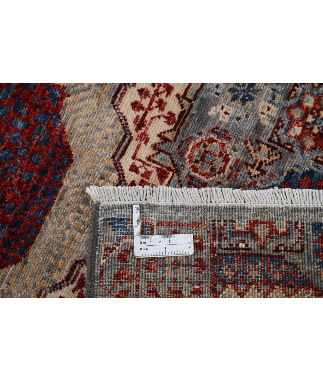 Mamluk 2'7'' X 10'4'' Hand-Knotted Wool Rug 2'7'' x 10'4'' (78 X 310) / Grey / Blue