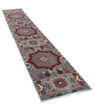 Mamluk 2'5'' X 13'6'' Hand-Knotted Wool Rug 2'5'' x 13'6'' (73 X 405) / Blue / Red