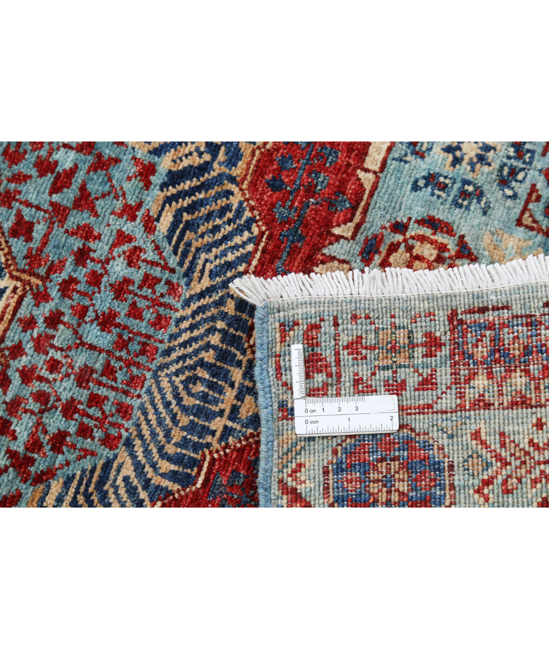Mamluk 2'5'' X 13'6'' Hand-Knotted Wool Rug 2'5'' x 13'6'' (73 X 405) / Blue / Red