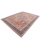 Mamluk 9'2'' X 11'8'' Hand-Knotted Wool Rug 9'2'' x 11'8'' (275 X 350) / Red / Grey