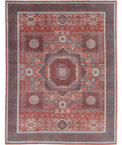 Mamluk 9'2'' X 11'8'' Hand-Knotted Wool Rug 9'2'' x 11'8'' (275 X 350) / Red / Grey