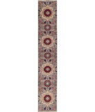 Mamluk 2'6'' X 14'7'' Hand-Knotted Wool Rug 2'6'' x 14'7'' (75 X 438) / Grey / Red