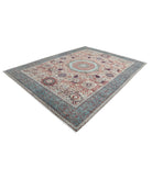 Mamluk 9'0'' X 11'11'' Hand-Knotted Wool Rug 9'0'' x 11'11'' (270 X 358) / Grey / Teal