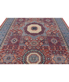 Mamluk 10'1'' X 13'8'' Hand-Knotted Wool Rug 10'1'' x 13'8'' (303 X 410) / Red / Blue