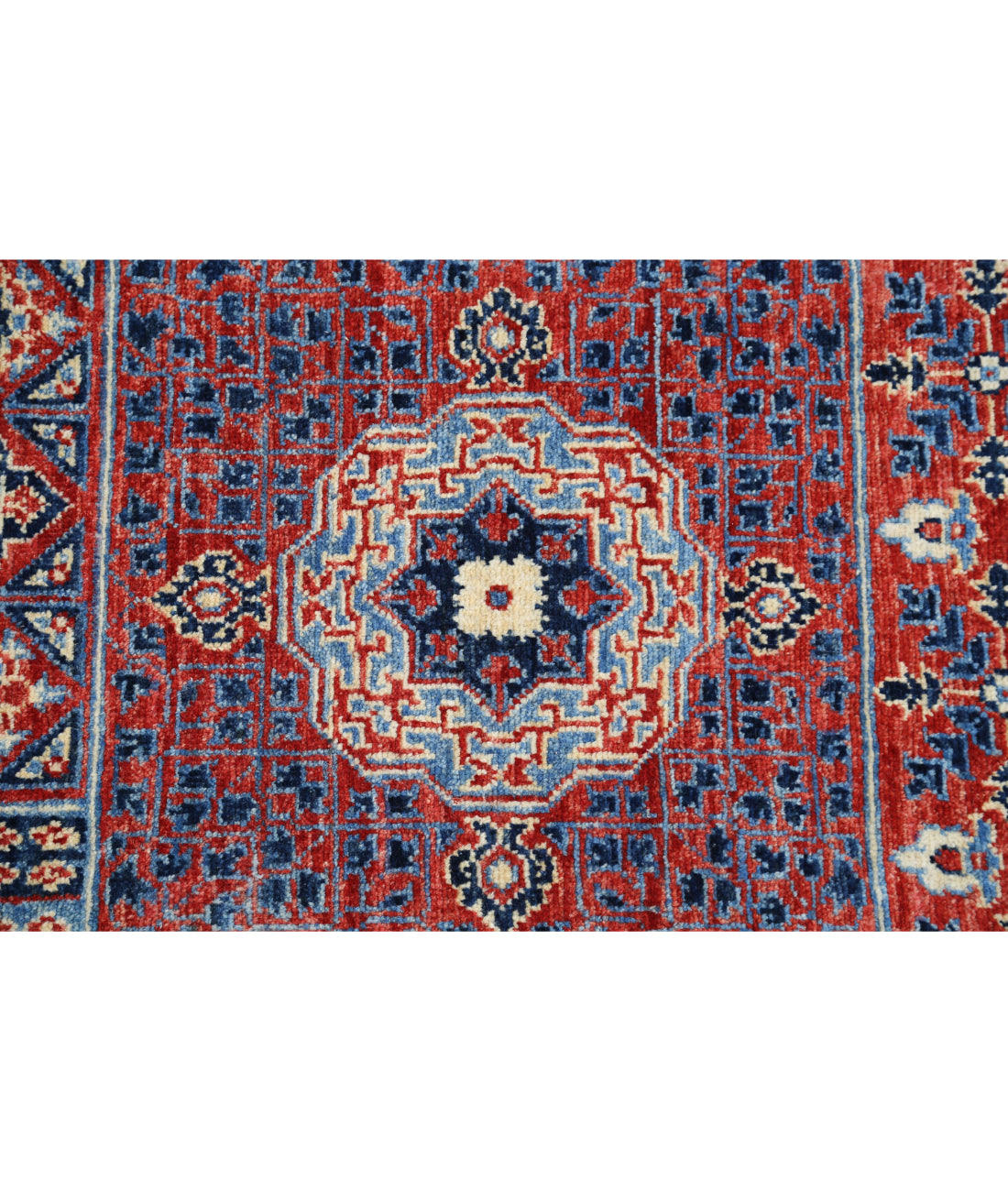 Mamluk 10'1'' X 13'8'' Hand-Knotted Wool Rug 10'1'' x 13'8'' (303 X 410) / Red / Blue