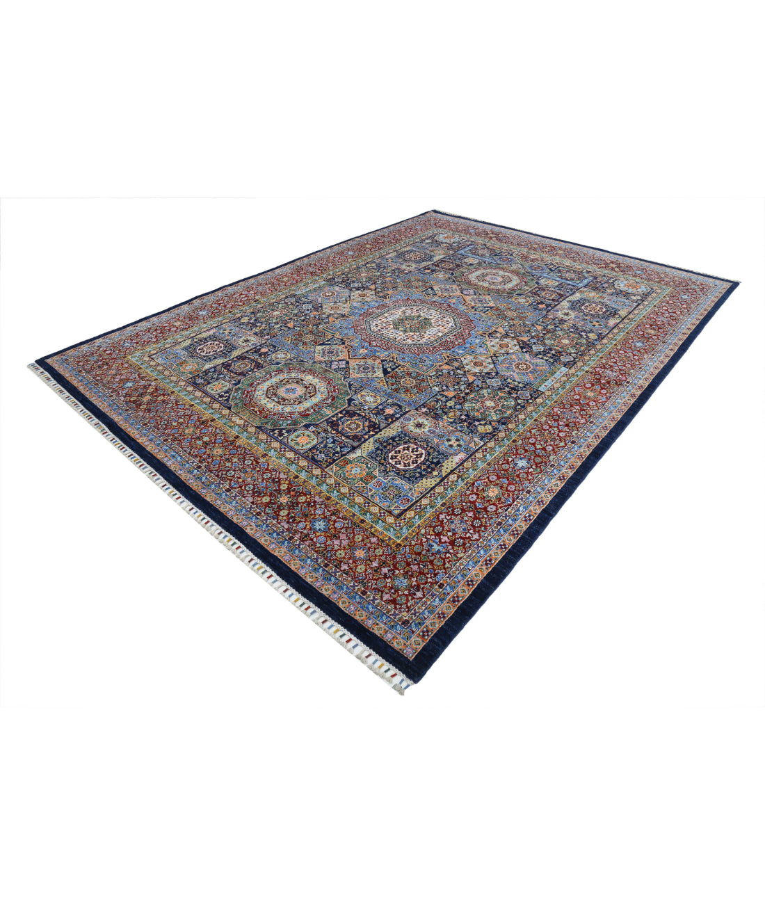 Mamluk 8'11'' X 12'1'' Hand-Knotted Wool Rug 8'11'' x 12'1'' (268 X 363) / Blue / Red
