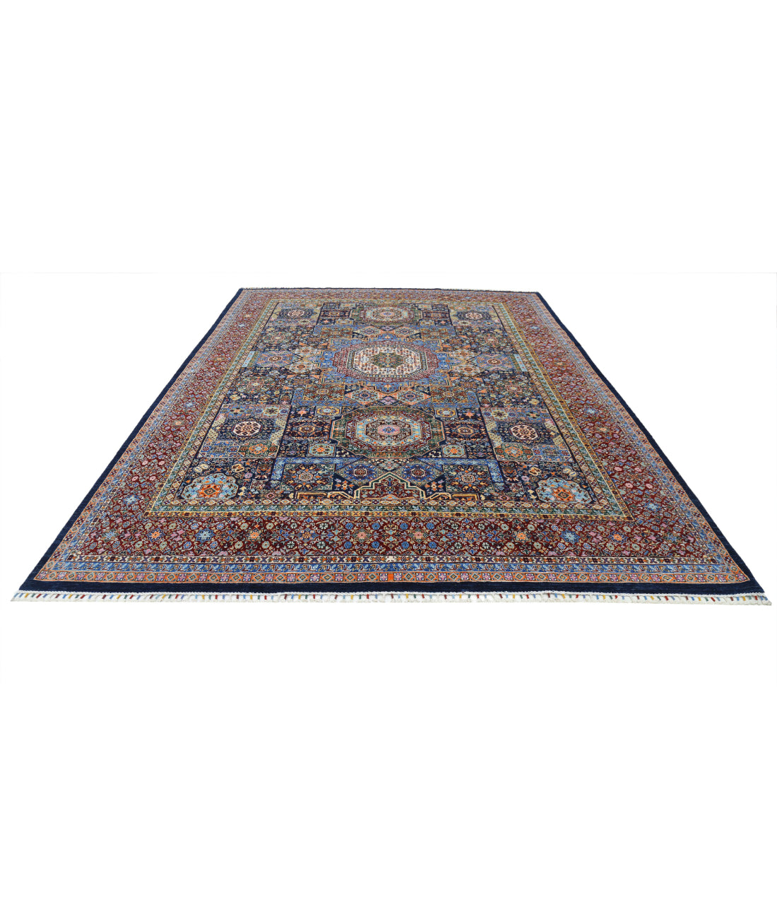 Mamluk 8'11'' X 12'1'' Hand-Knotted Wool Rug 8'11'' x 12'1'' (268 X 363) / Blue / Red