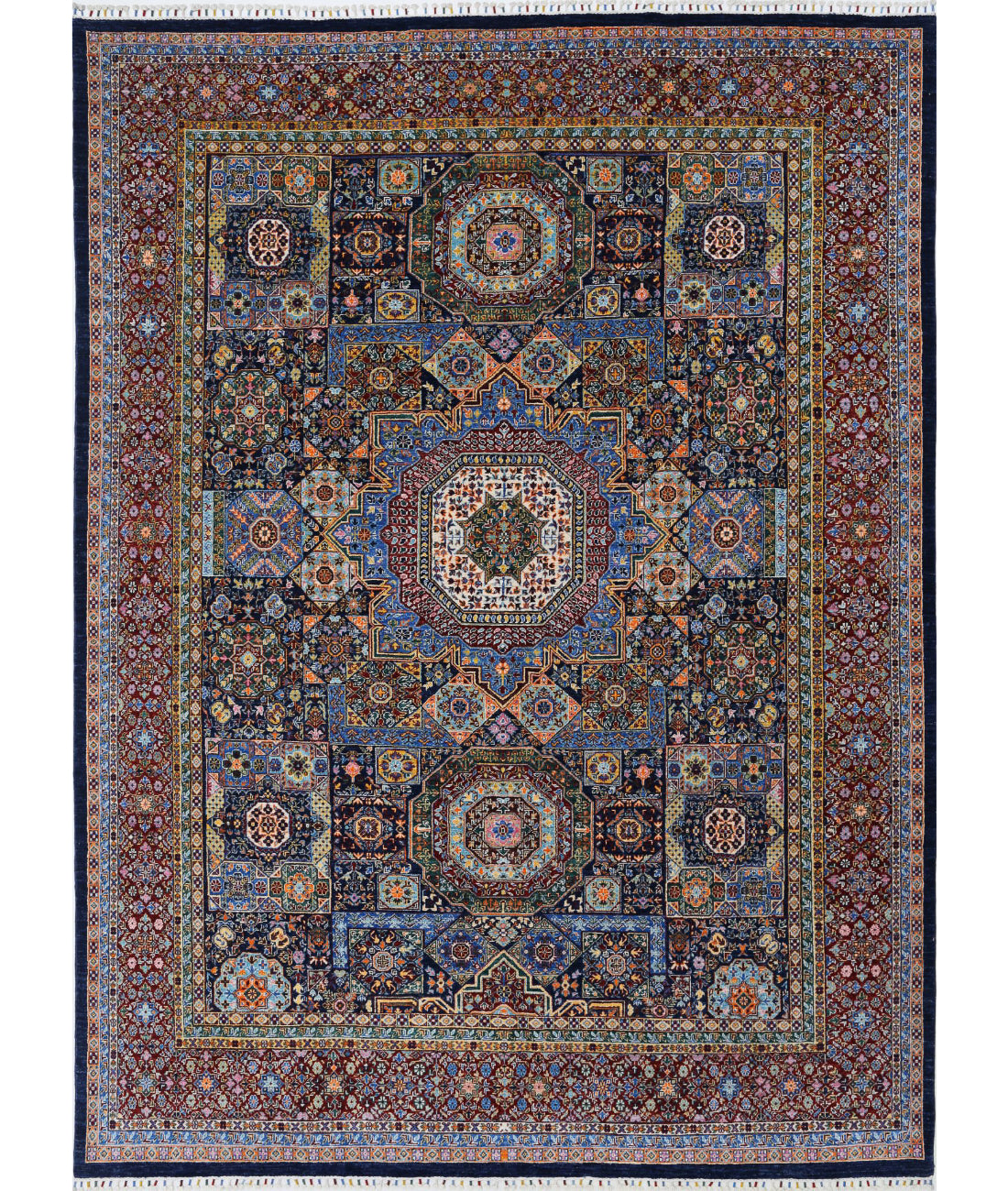 Mamluk 8'11'' X 12'1'' Hand-Knotted Wool Rug 8'11'' x 12'1'' (268 X 363) / Blue / Red