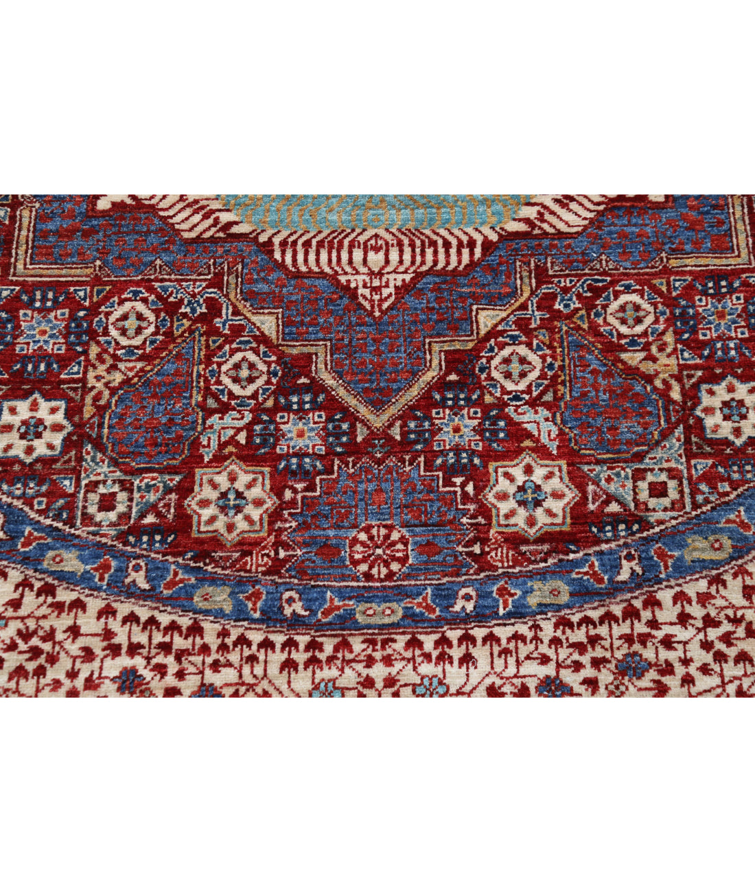 Mamluk 7'10'' X 7'11'' Hand-Knotted Wool Rug 7'10'' x 7'11'' (235 X 238) / Red / Ivory
