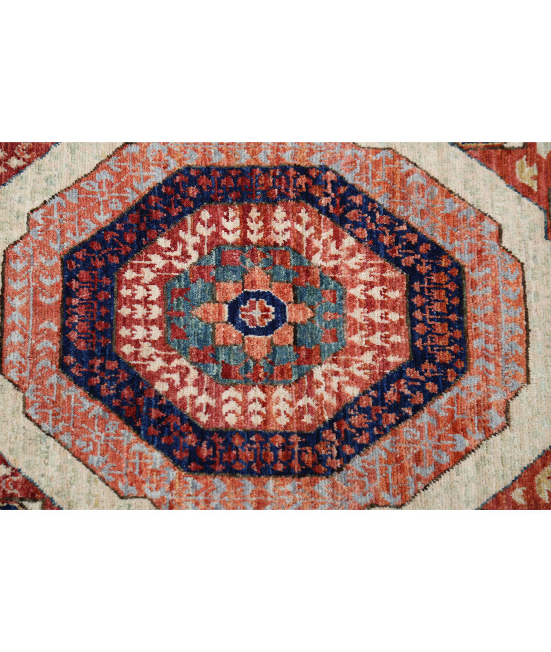 Mamluk 11'1'' X 15'7'' Hand-Knotted Wool Rug 11'1'' x 15'7'' (333 X 468) / Rust / Blue