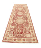 Mamluk 3'7'' X 11'3'' Hand-Knotted Wool Rug 3'7'' x 11'3'' (108 X 338) / Red / Taupe