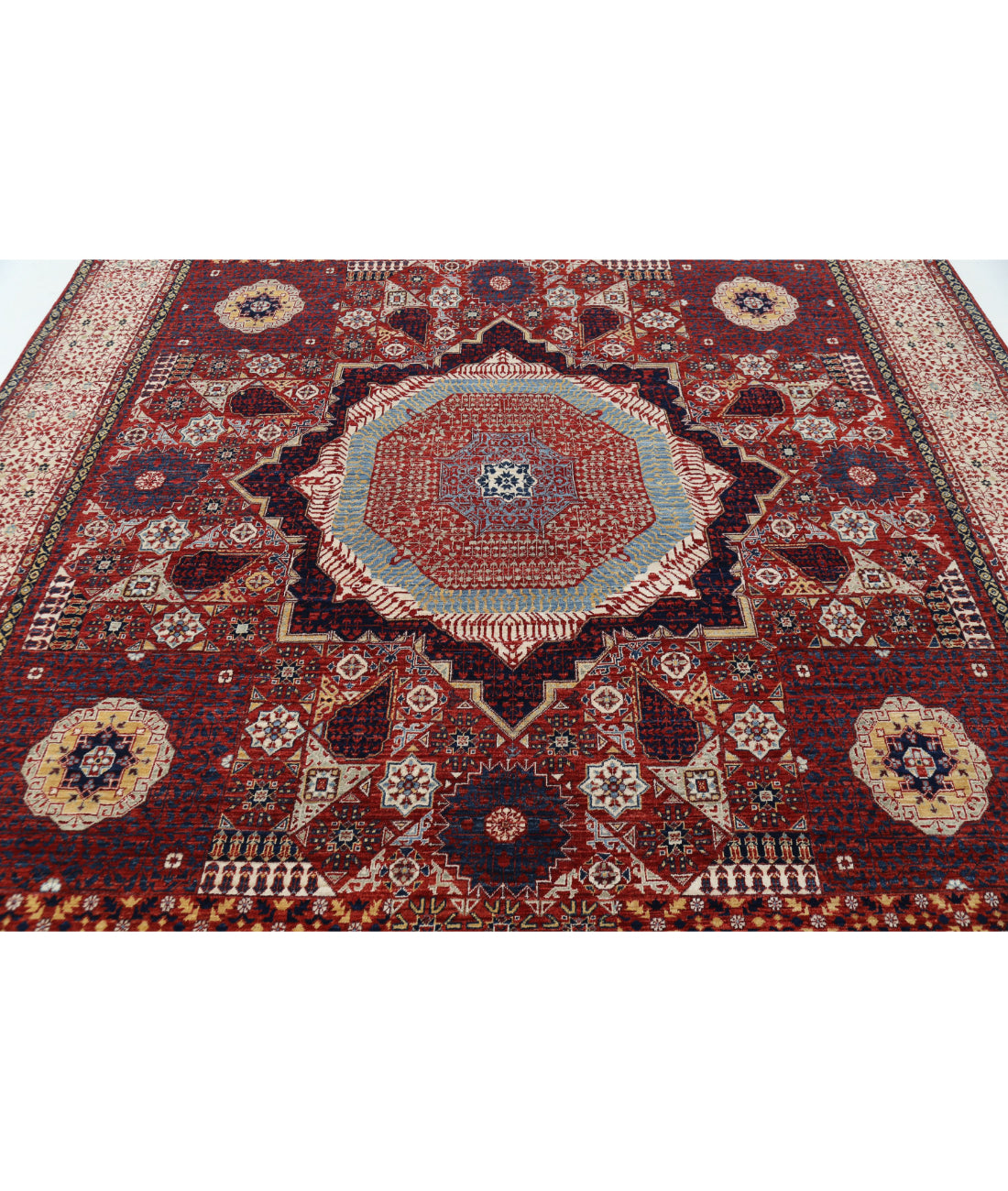 Mamluk 8'10'' X 12'2'' Hand-Knotted Wool Rug 8'10'' x 12'2'' (265 X 365) / Red / Ivory