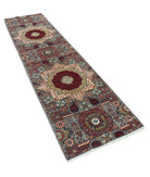 Mamluk 2'7'' X 9'9'' Hand-Knotted Wool Rug 2'7'' x 9'9'' (78 X 293) / Grey / Red