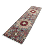 Mamluk 2'7'' X 9'9'' Hand-Knotted Wool Rug 2'7'' x 9'9'' (78 X 293) / Grey / Red