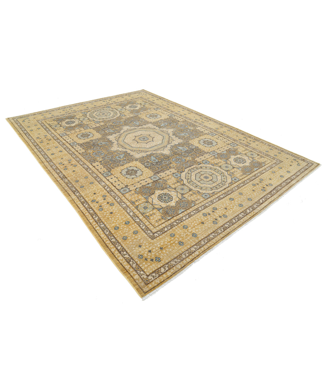 Mamluk 7'10'' X 10'10'' Hand-Knotted Wool Rug 7'10'' x 10'10'' (235 X 325) / Gold / Ivory