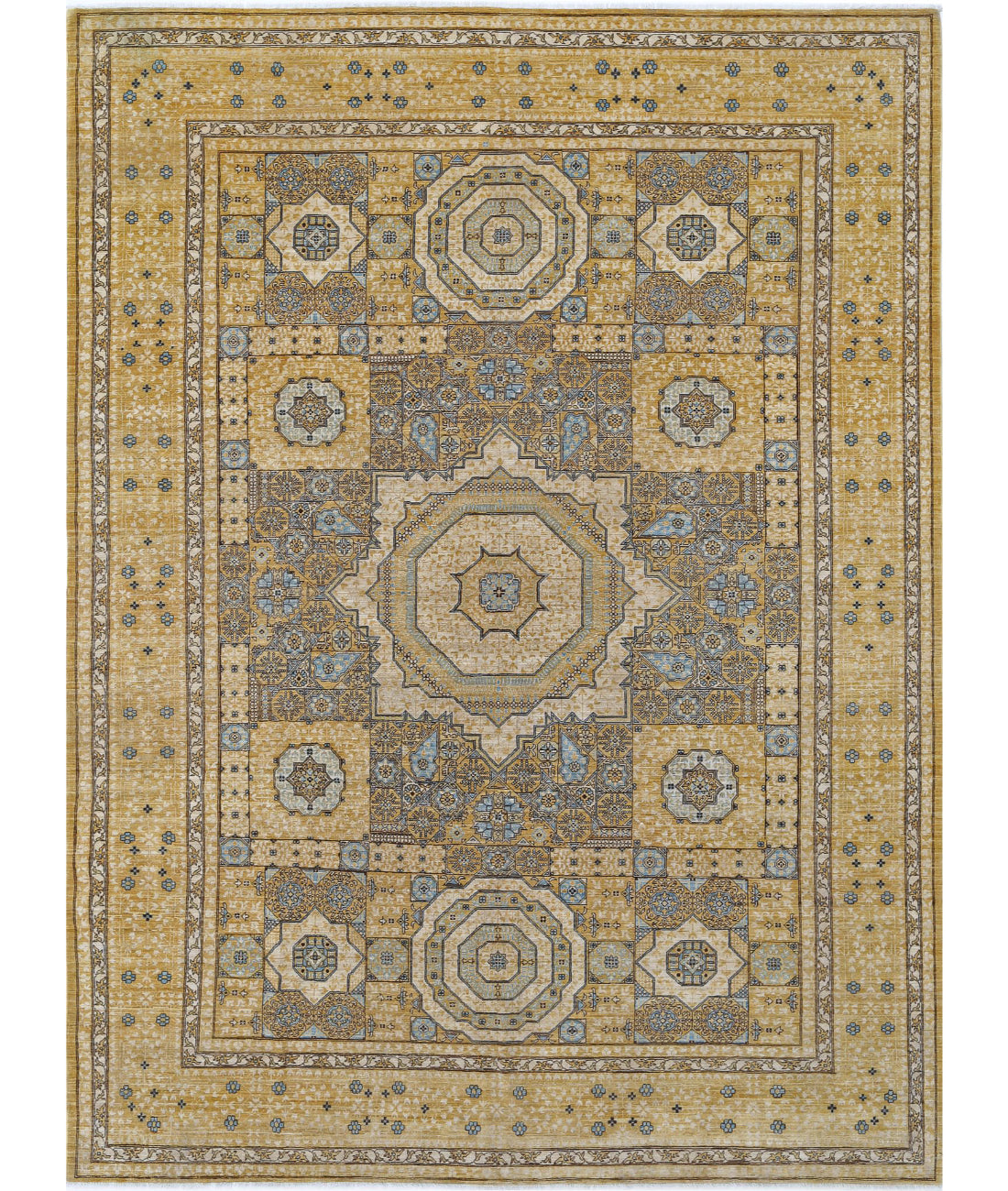 Mamluk 7'10'' X 10'10'' Hand-Knotted Wool Rug 7'10'' x 10'10'' (235 X 325) / Gold / Ivory