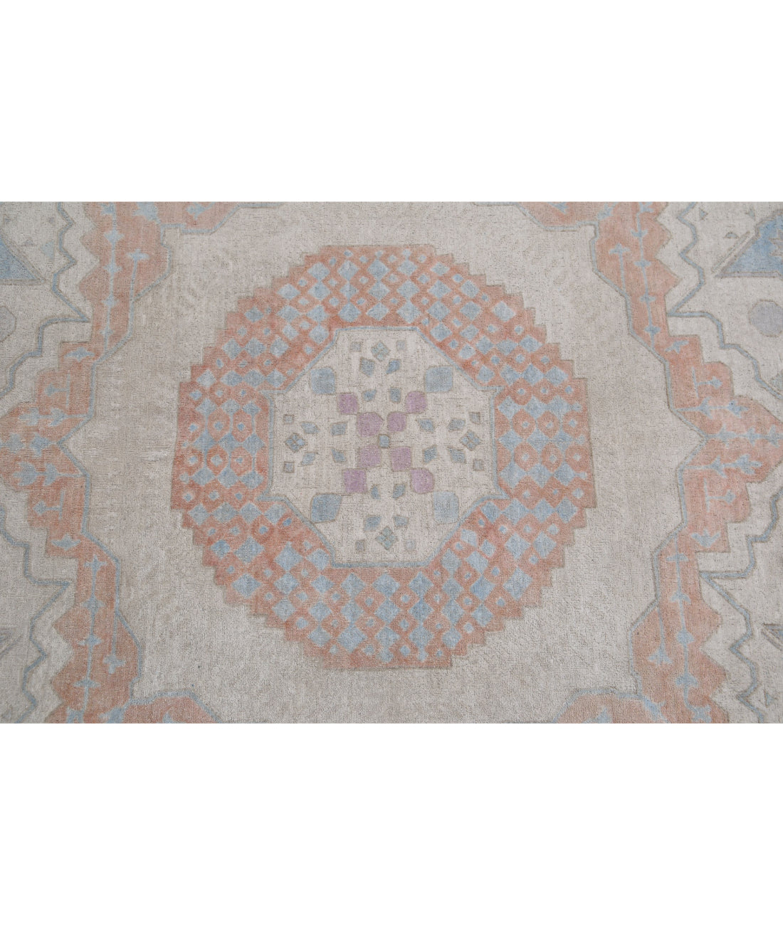 Mamluk 7'11'' X 9'9'' Hand-Knotted Wool Rug 7'11'' x 9'9'' (238 X 293) / Ivory / Blue