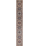 Mamluk 2'5'' X 17'3'' Hand-Knotted Wool Rug 2'5'' x 17'3'' (73 X 518) / Green / Rust