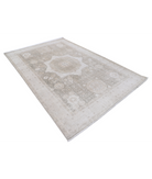 Hand Knotted Mamluk Wool Rug 6' 6" X 9' 6" 6' 6" X 9' 6" (198 X 290) / Green / Ivory