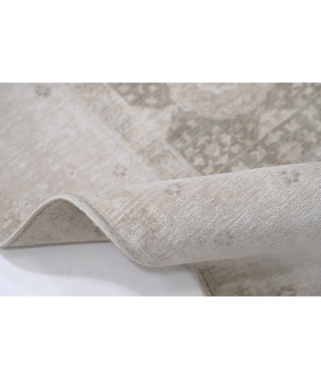 Hand Knotted Mamluk Wool Rug 6' 6" X 9' 6" 6' 6" X 9' 6" (198 X 290) / Green / Ivory