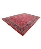 Mashad 10'11'' X 16'2'' Hand-Knotted Wool Rug 10'11'' x 16'2'' (328 X 485) / Burgundy / Blue