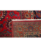 Mashad 10'11'' X 16'2'' Hand-Knotted Wool Rug 10'11'' x 16'2'' (328 X 485) / Burgundy / Blue